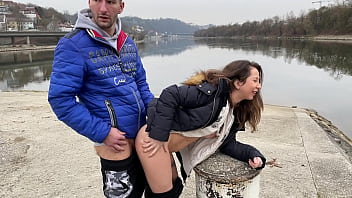 Risky PUBLIC Doggy Fuck - Stranger Fucks Tiny German Amateur Teen Right On The River